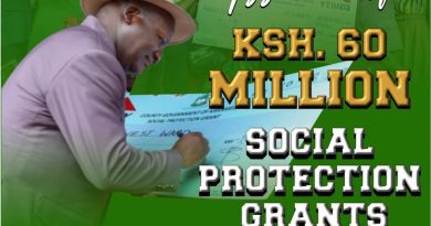 ISSUANCE OF KSH. 60 MILLION SOCIAL PROTECTION GRANTS-SHINYALU SUBCOUNTY